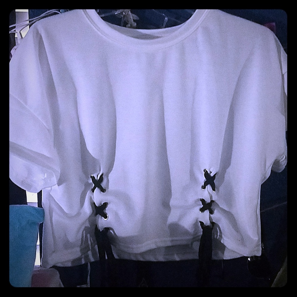 white crop top